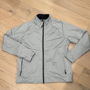 UNRL Men's Light Gray Zip-Up Crossover Hoodie